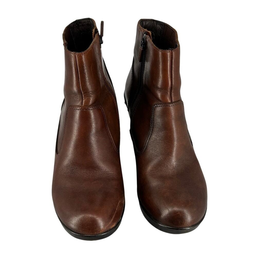 Dansko Faith Wedge Leather Ankle Boots Size 37 EU 6.5-7 US Brown - Picture 2 of 15